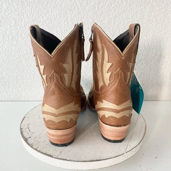 NEW Lane WALK THE LINE Womens Brown Cowboy Bootie 10.5 Cowgirl Short Ankle Boots - Picture 3 of 11